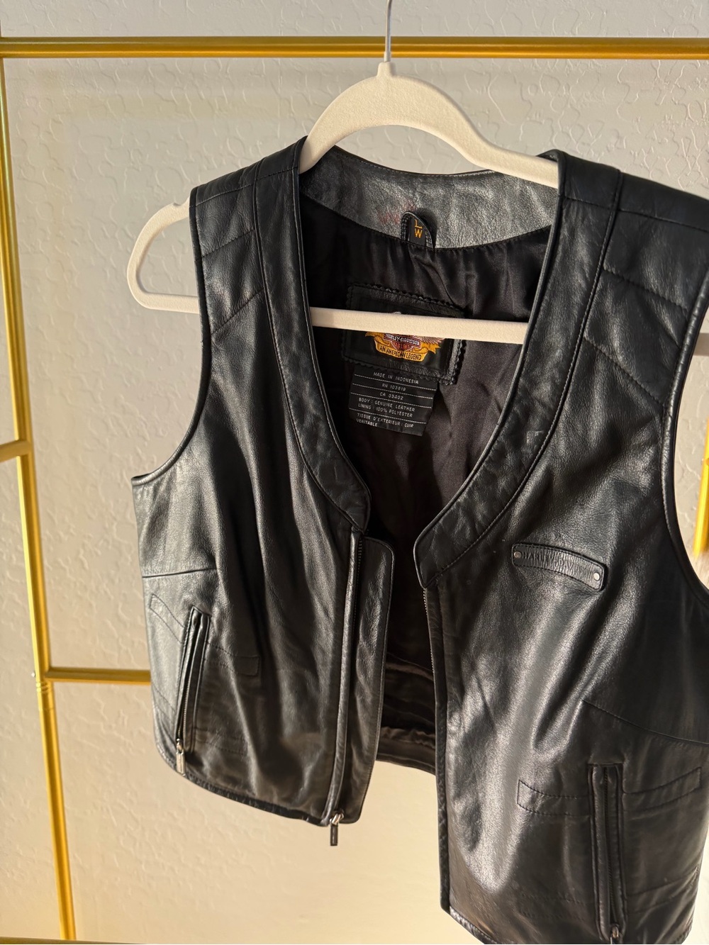 Harley-Davidson Black Leather Motorcycle Vest